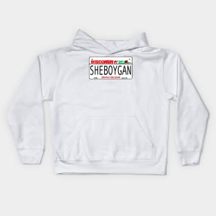 Sheboygan Wisconsin License Plate Design Kids Hoodie